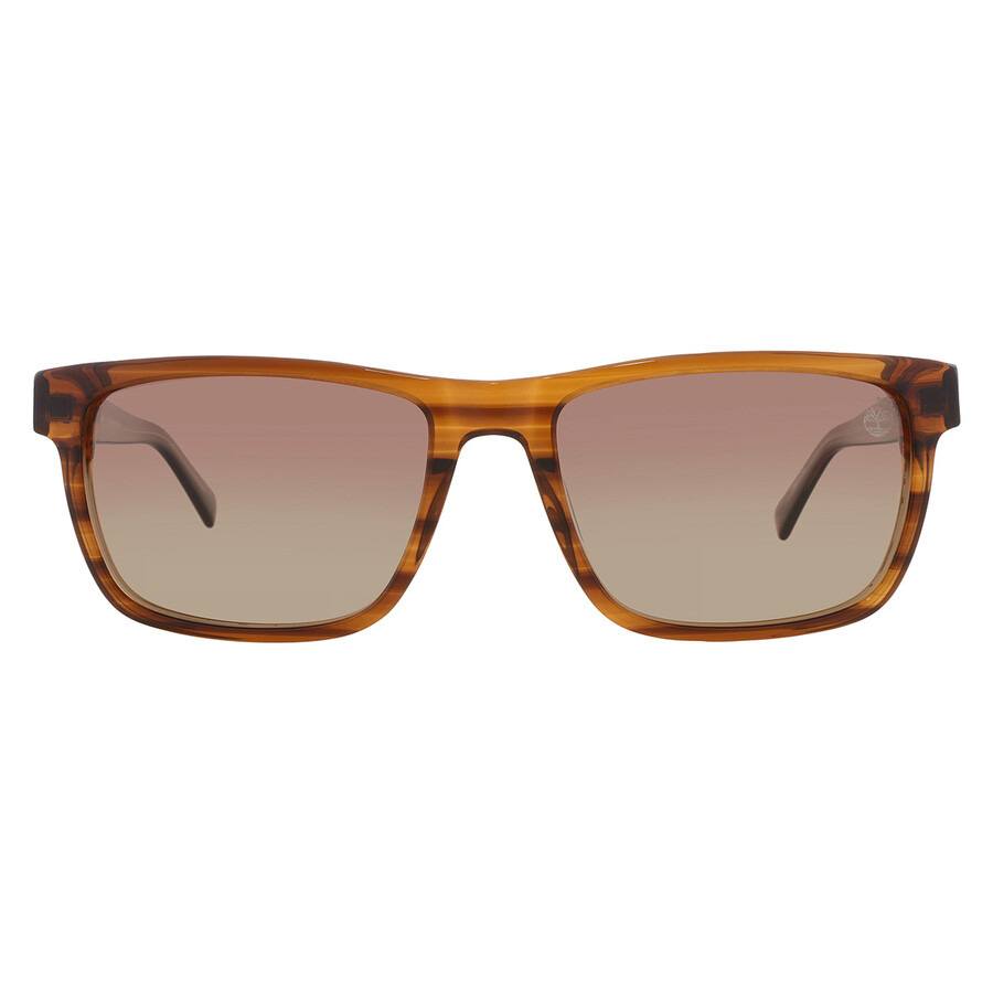 Timberland Polarized Brown Rectangular Men's Sunglasses TB00020 48H 55 - 1