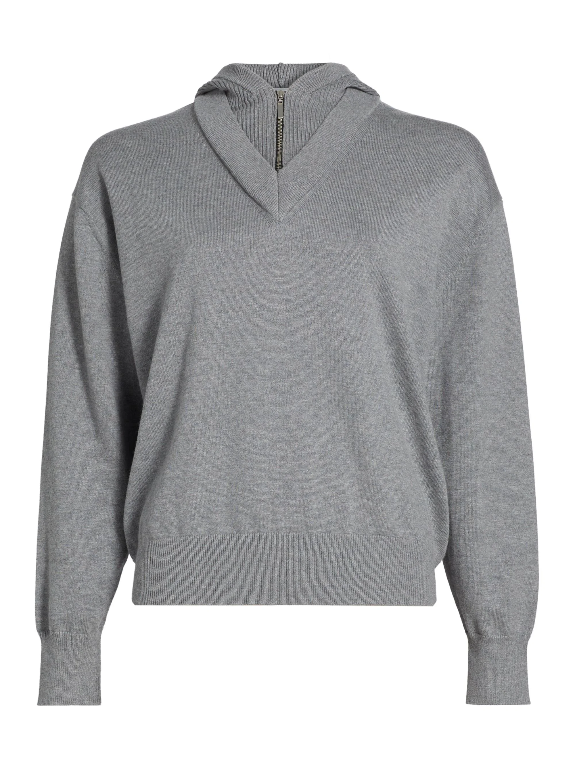Women's Cotton-Cashmere Double Layer Pullover Hoodie - Charcoal - 1