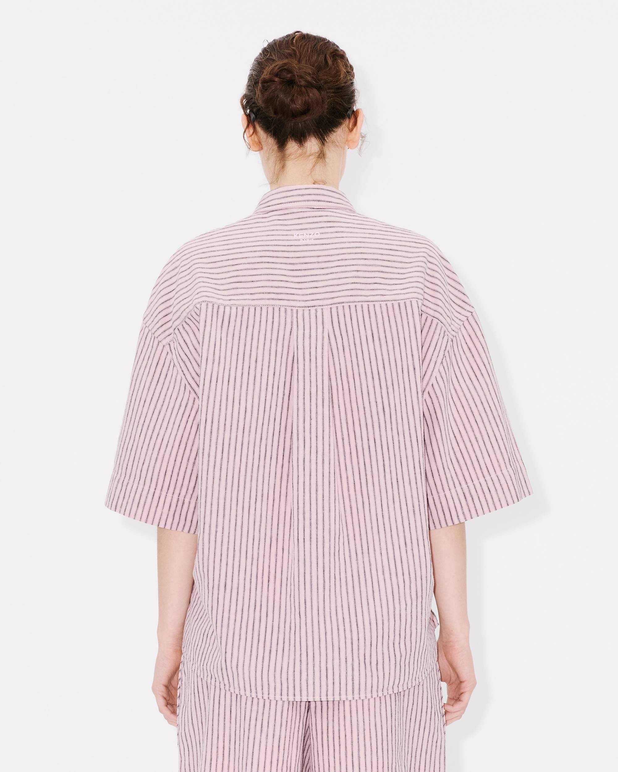 'KENZO Coast Lines' cocoon short sleeve shirt in cotton linen - 4