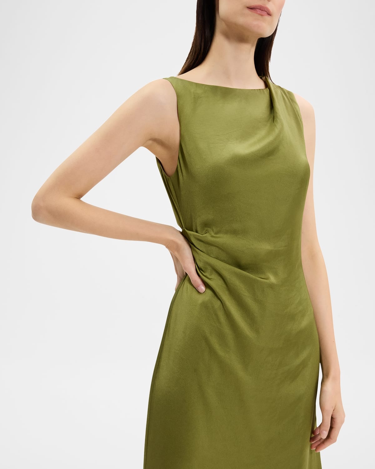 Fitted Drape Midi Dress - 4