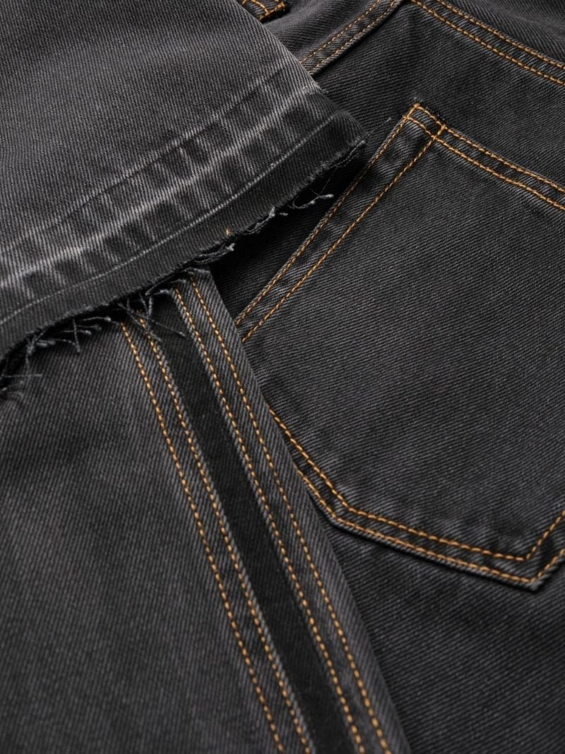 side stripe straight-leg jeans - 12