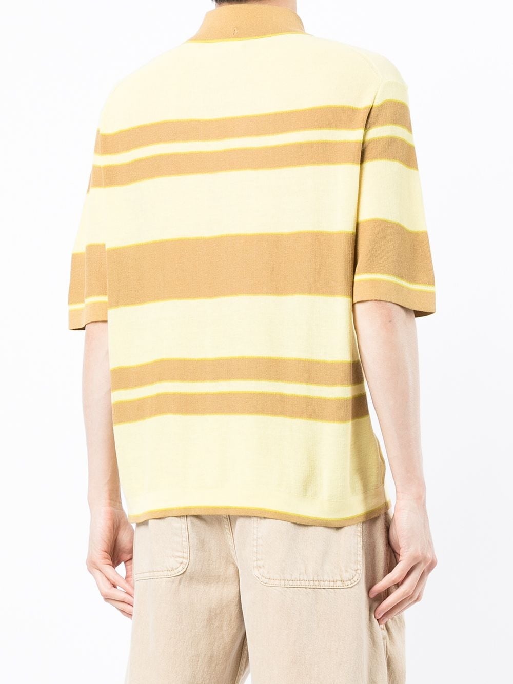 striped button-up polo shirt - 4