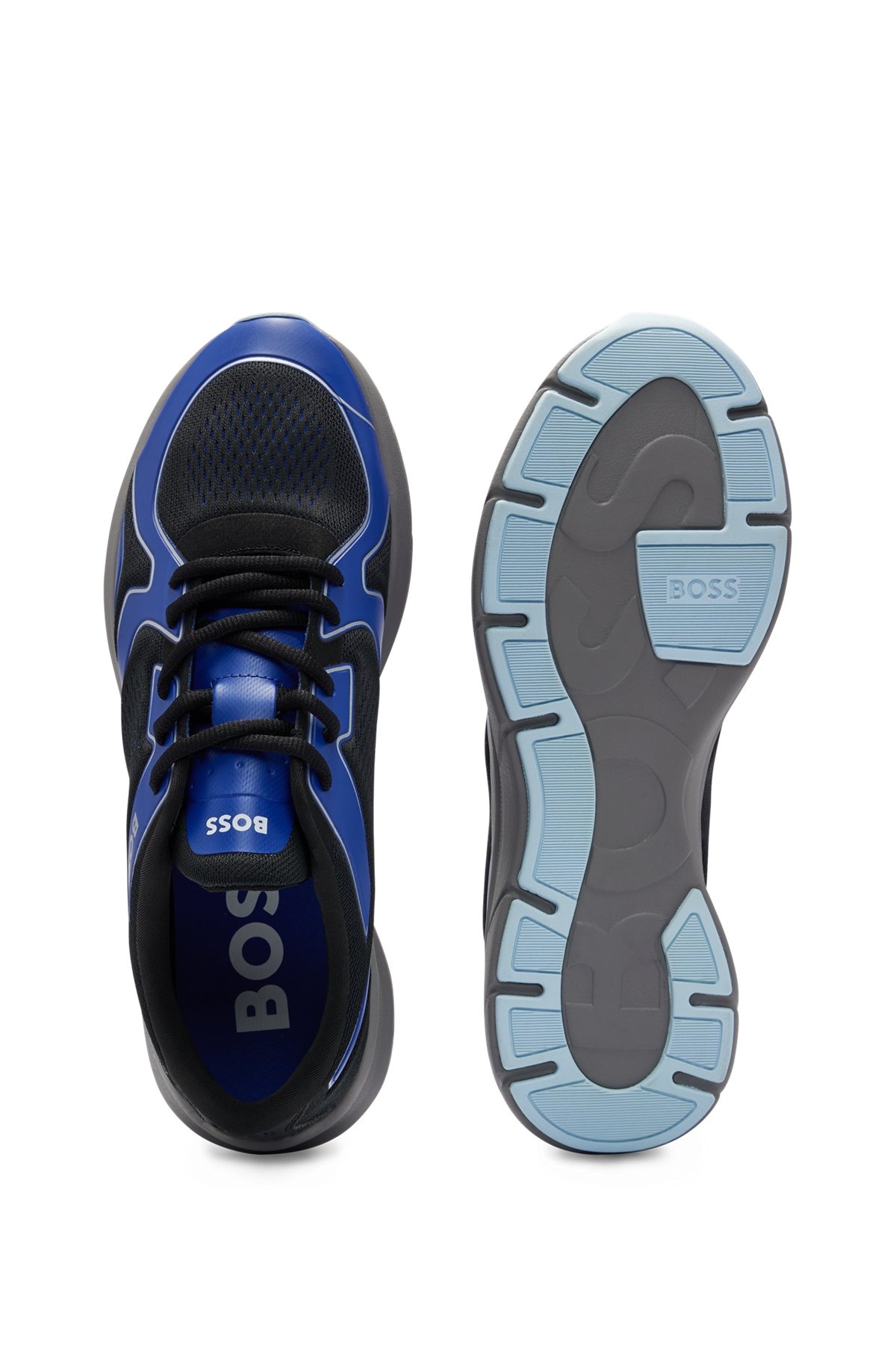 MIXED-MATERIAL TRAINERS WITH RUBBERIZED FAUX LEATHER - 4