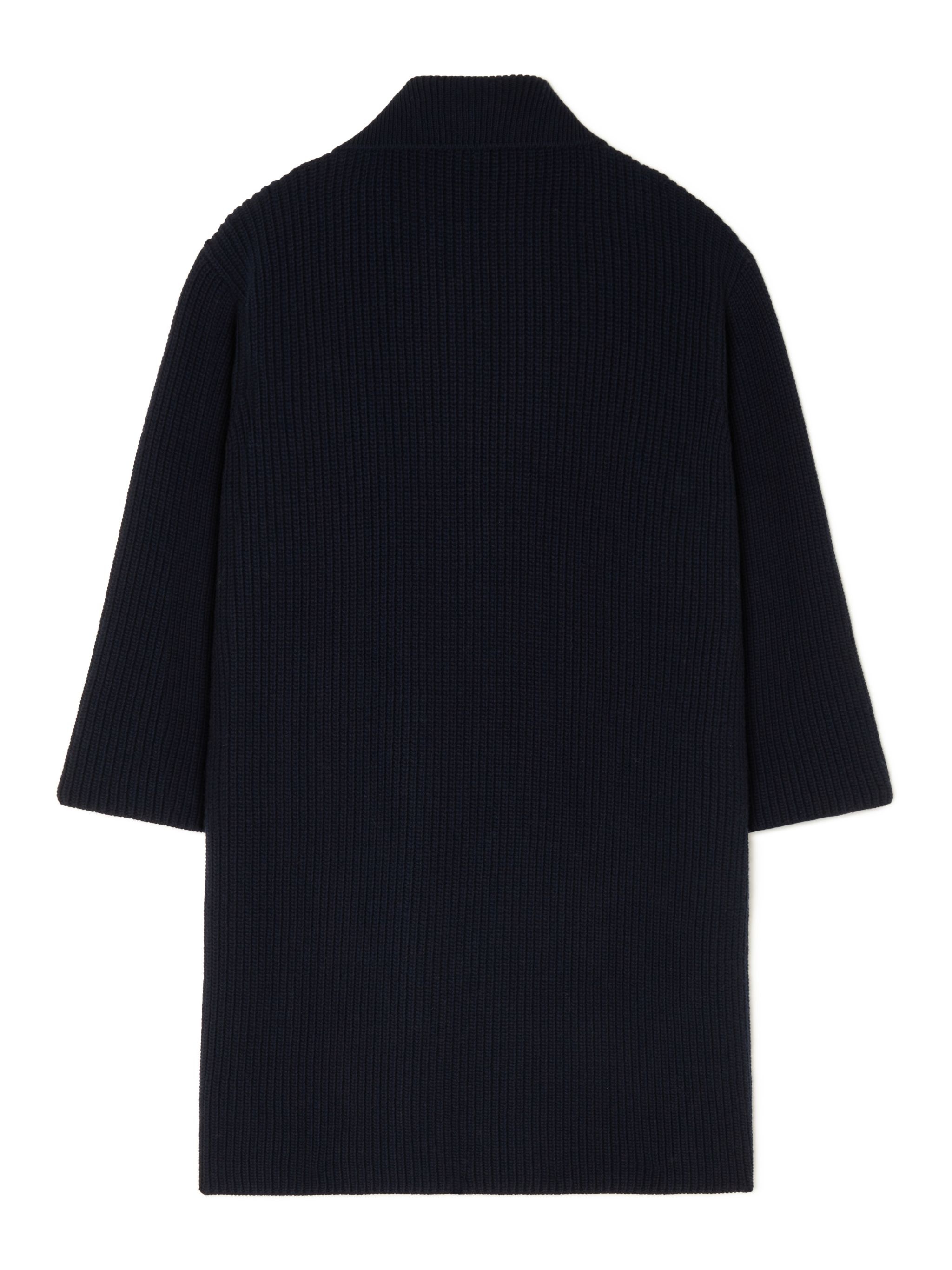 Knitted Ribbed Denim-No-Denim Coat - 3