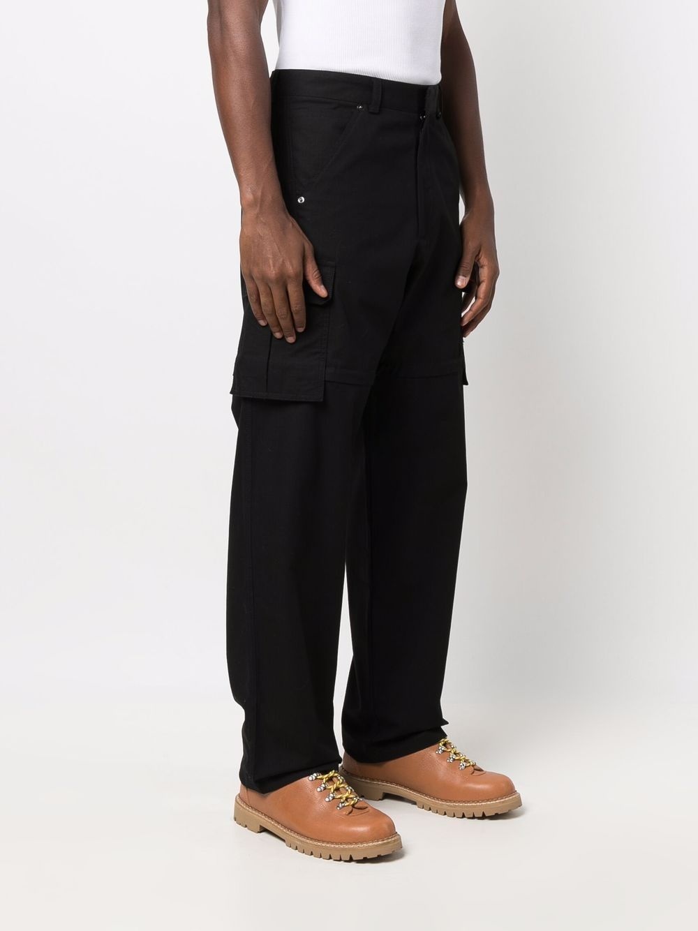 straight leg cargo trousers - 3