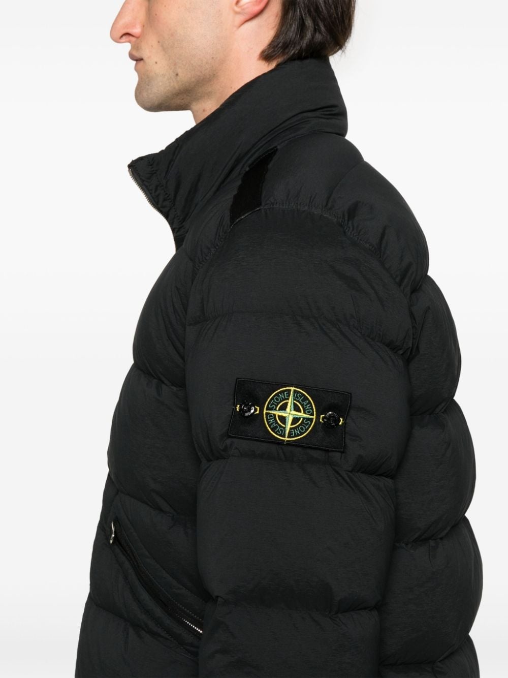 Compass-badge quilted puffer jacket - 5