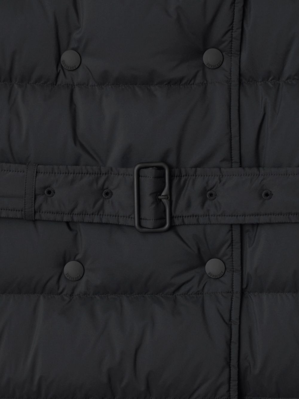 double-breasted belted puffer coat - 2