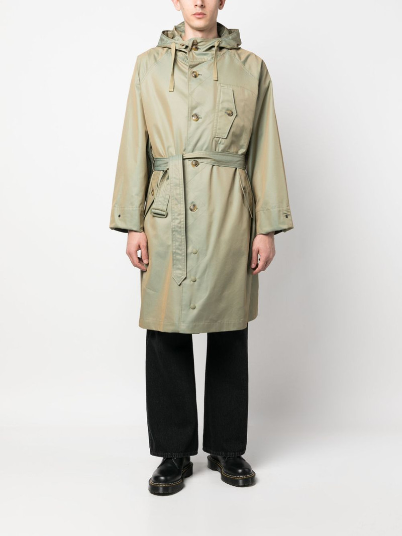 Baracuta metallic-finish trench coat outlook