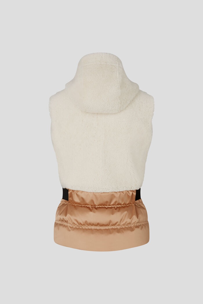 Katia Lambskin waistcoat in Off-white/Camel - 9
