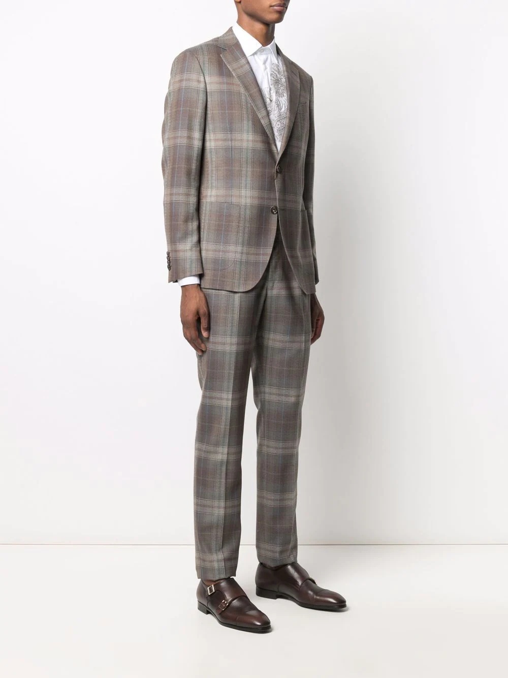 two-piece plaid suit - 3