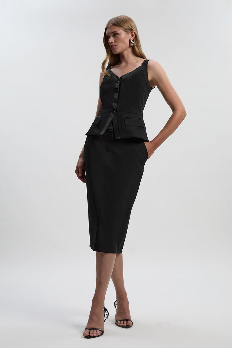 Tailored Tux High Waisted Pencil Skirt 1