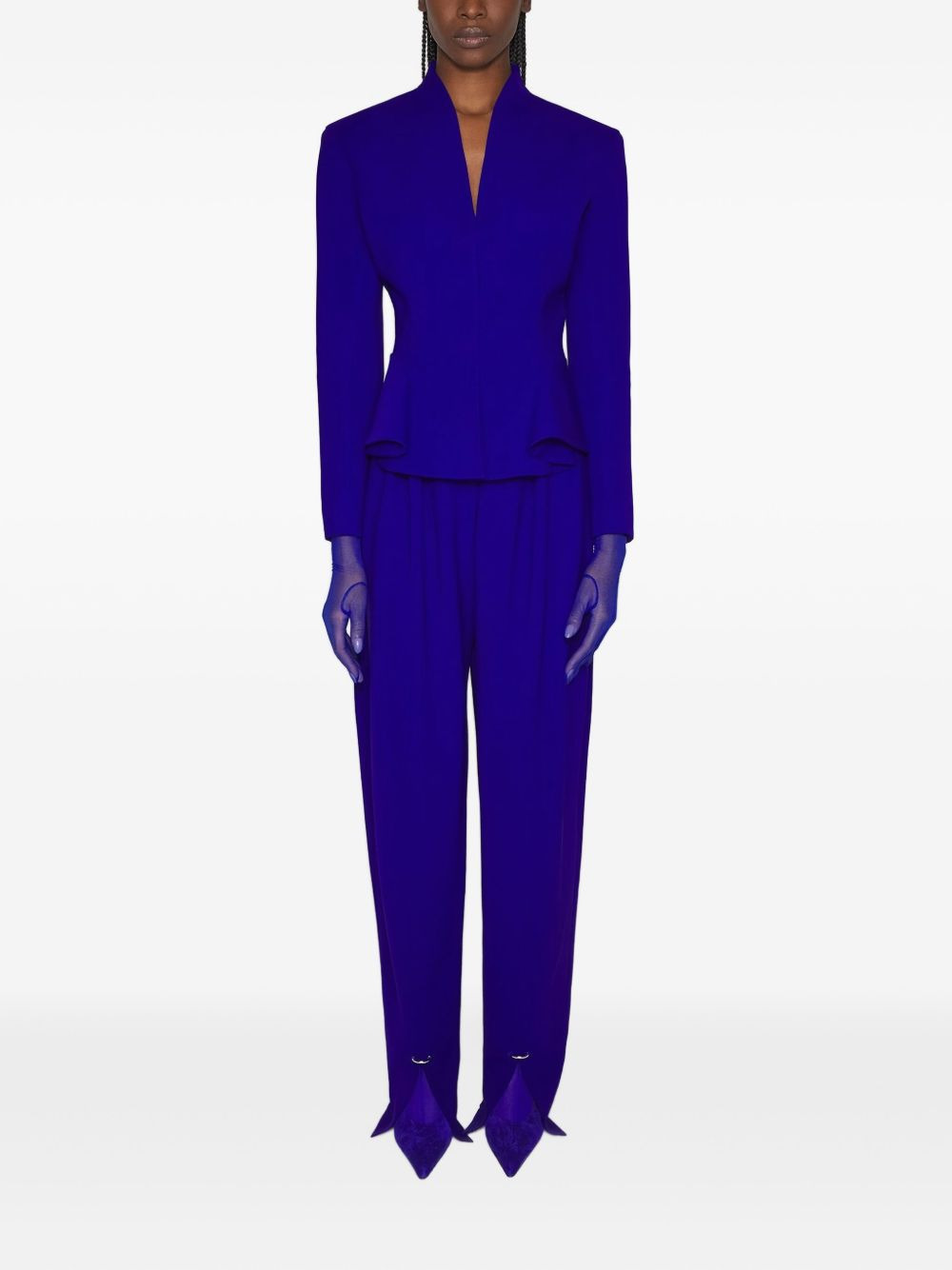 pleated split-hem trousers - 2