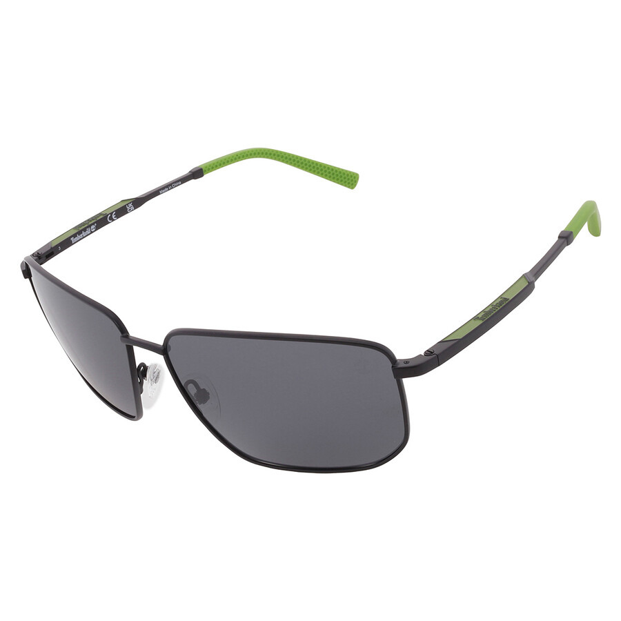 Timberland Polarized Smoke Rectangular Men's Sunglasses TB00010 02D 61 - 3