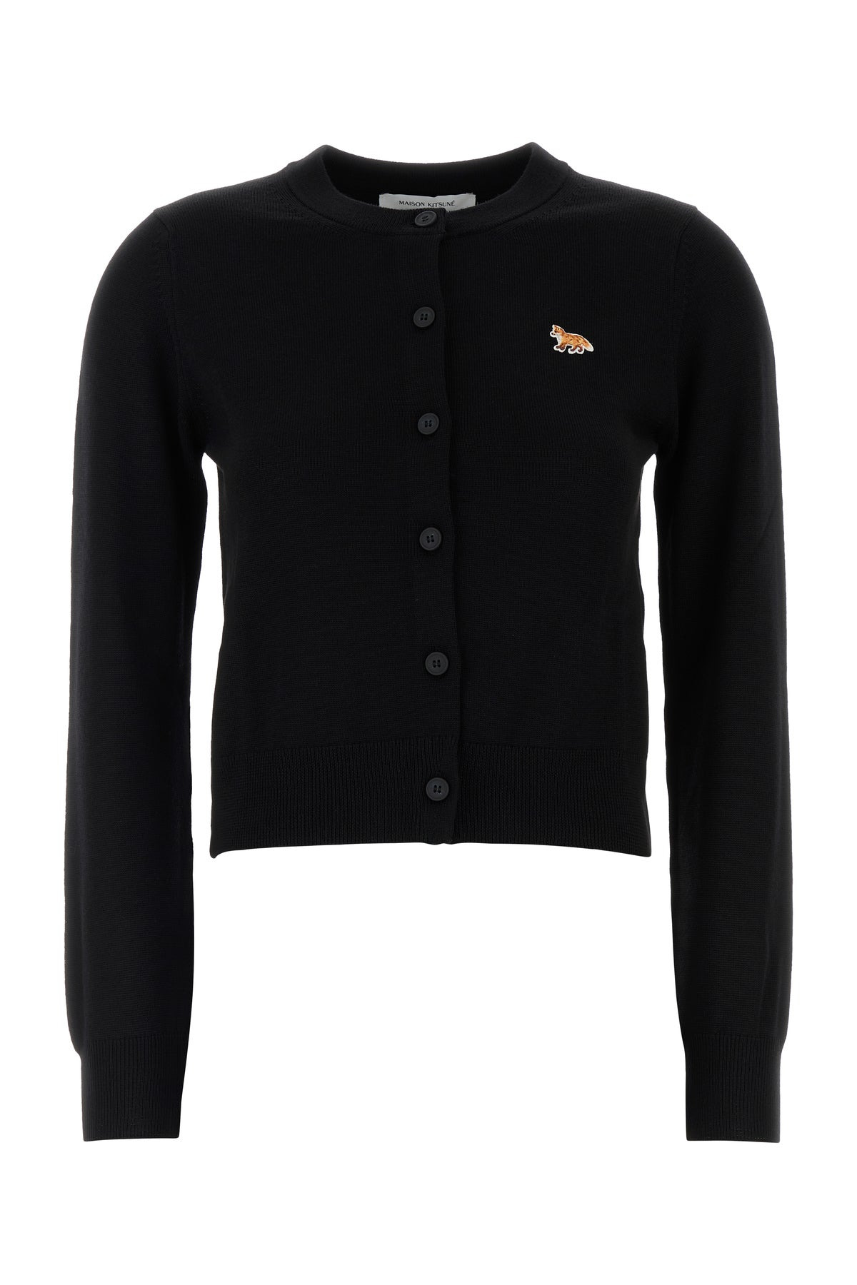 Black wool cardigan - 1