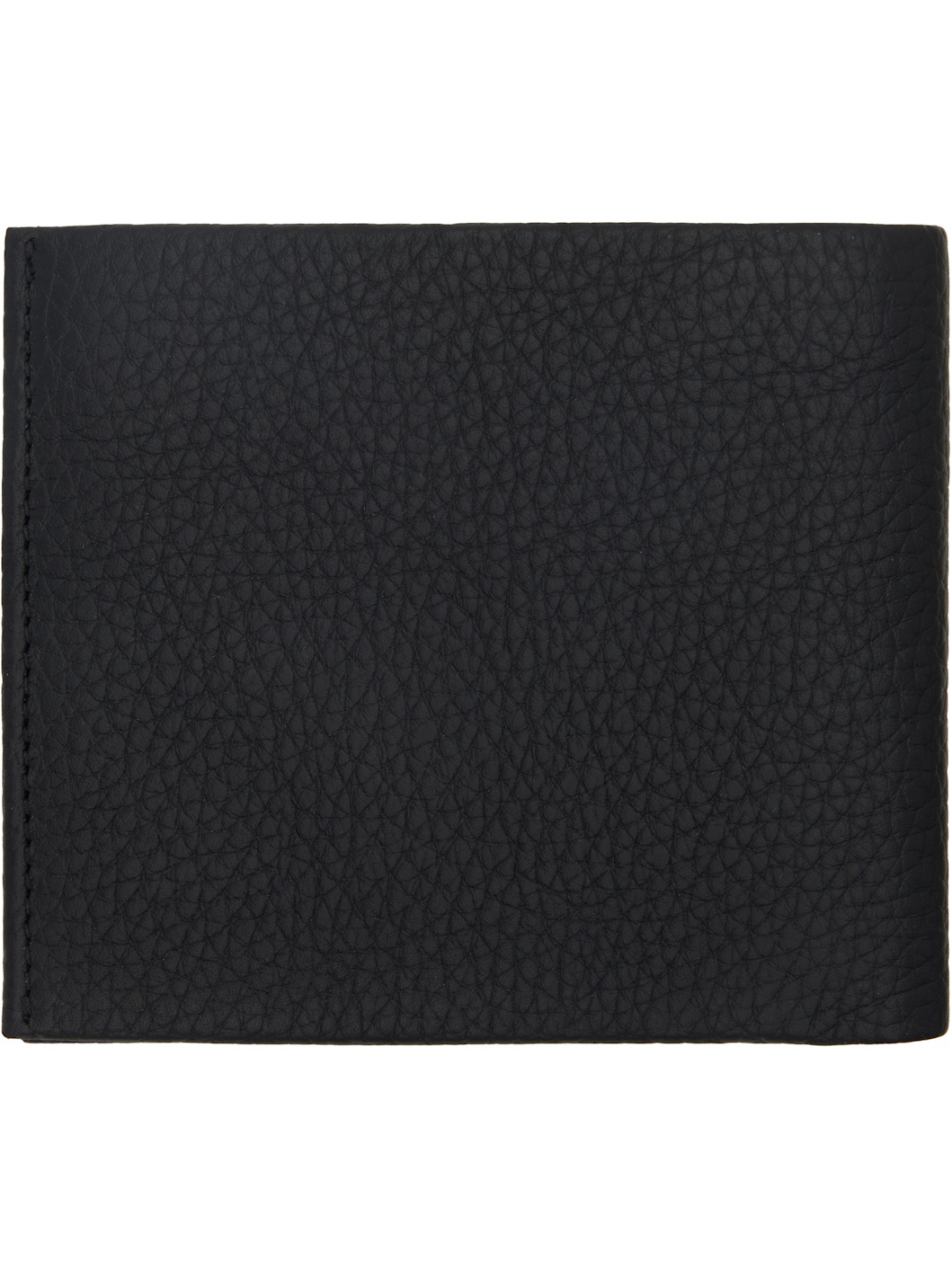 Black Leather Logo Lettering Wallet - 2