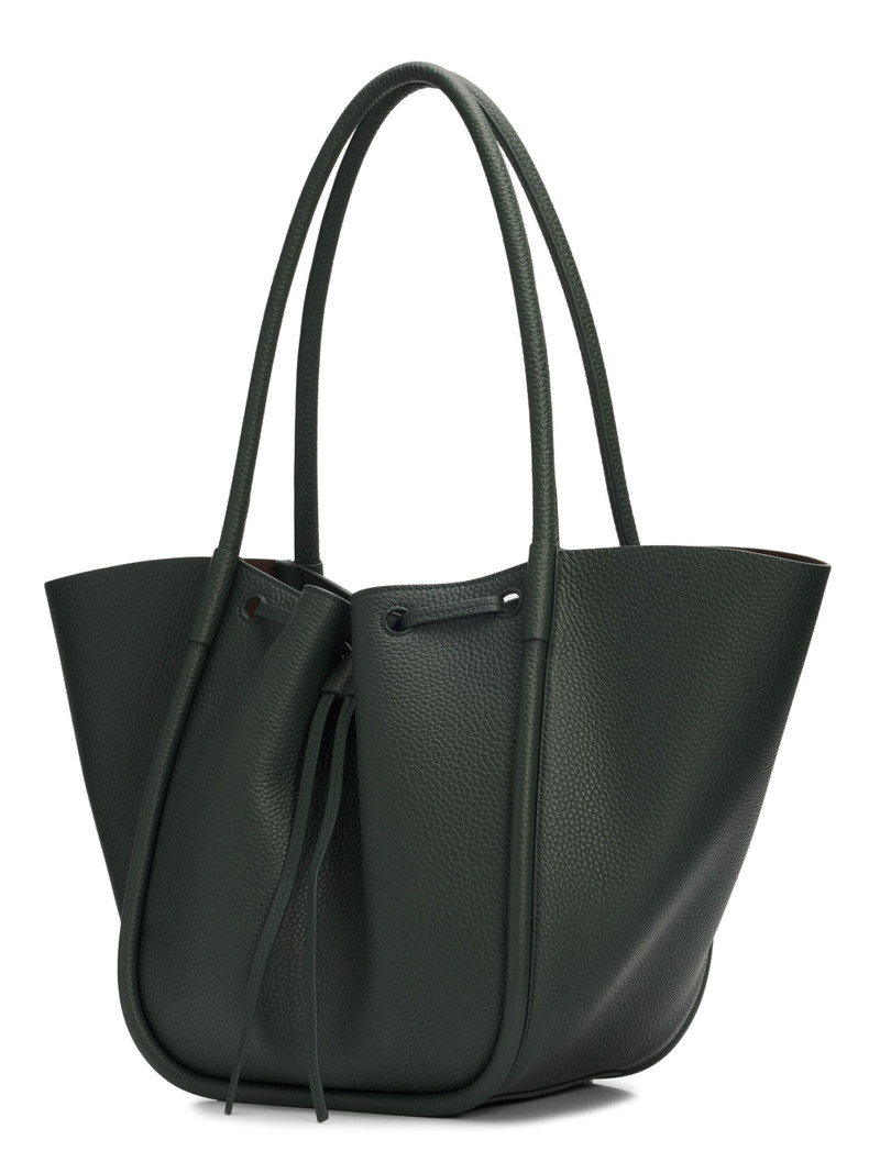 Women's Large Ruched Leather Tote Bag - Bottle 3