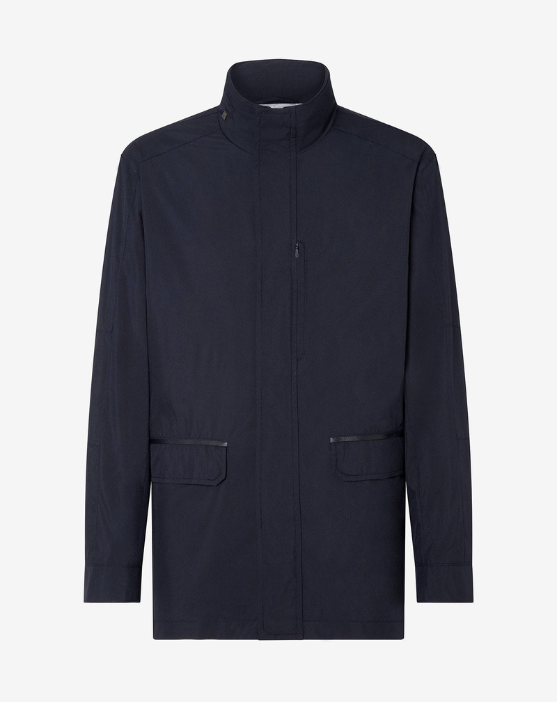 Navy blue technical poplin field jacket 1