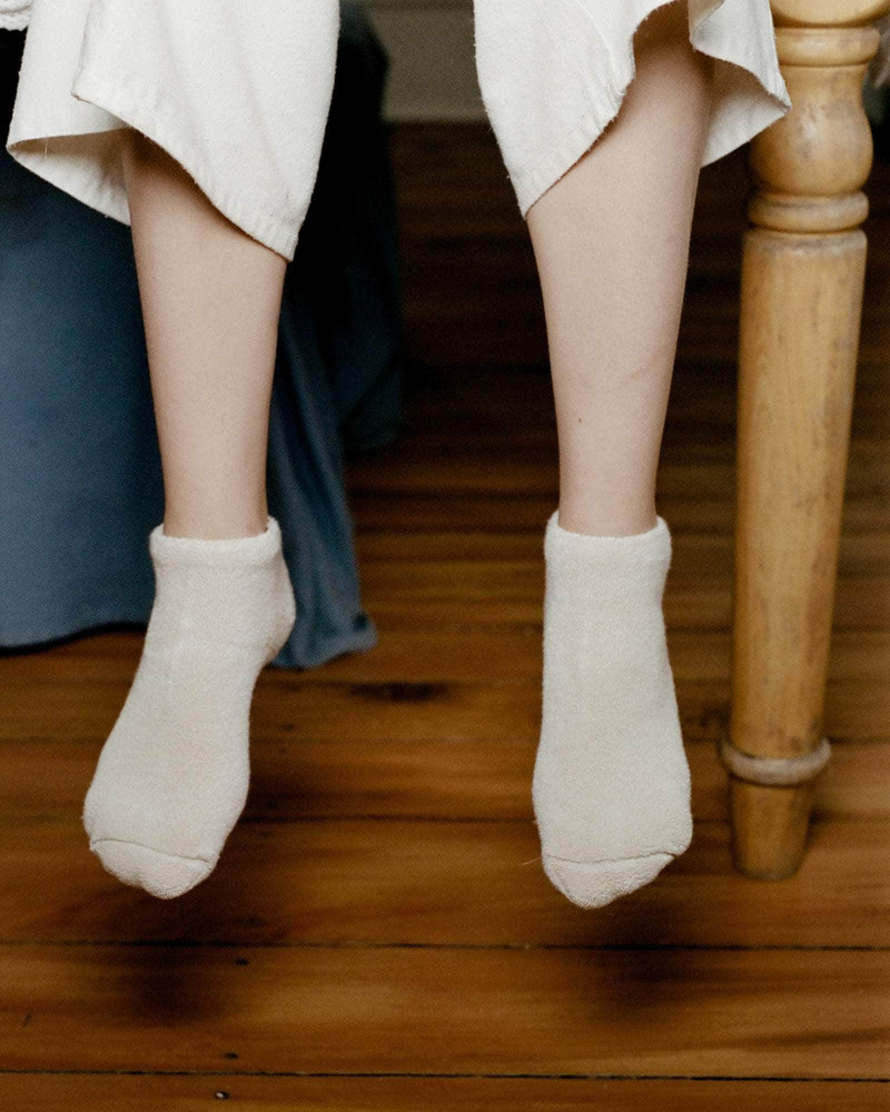 Buckle Ankle Socks - Textured Organic Cotton 3