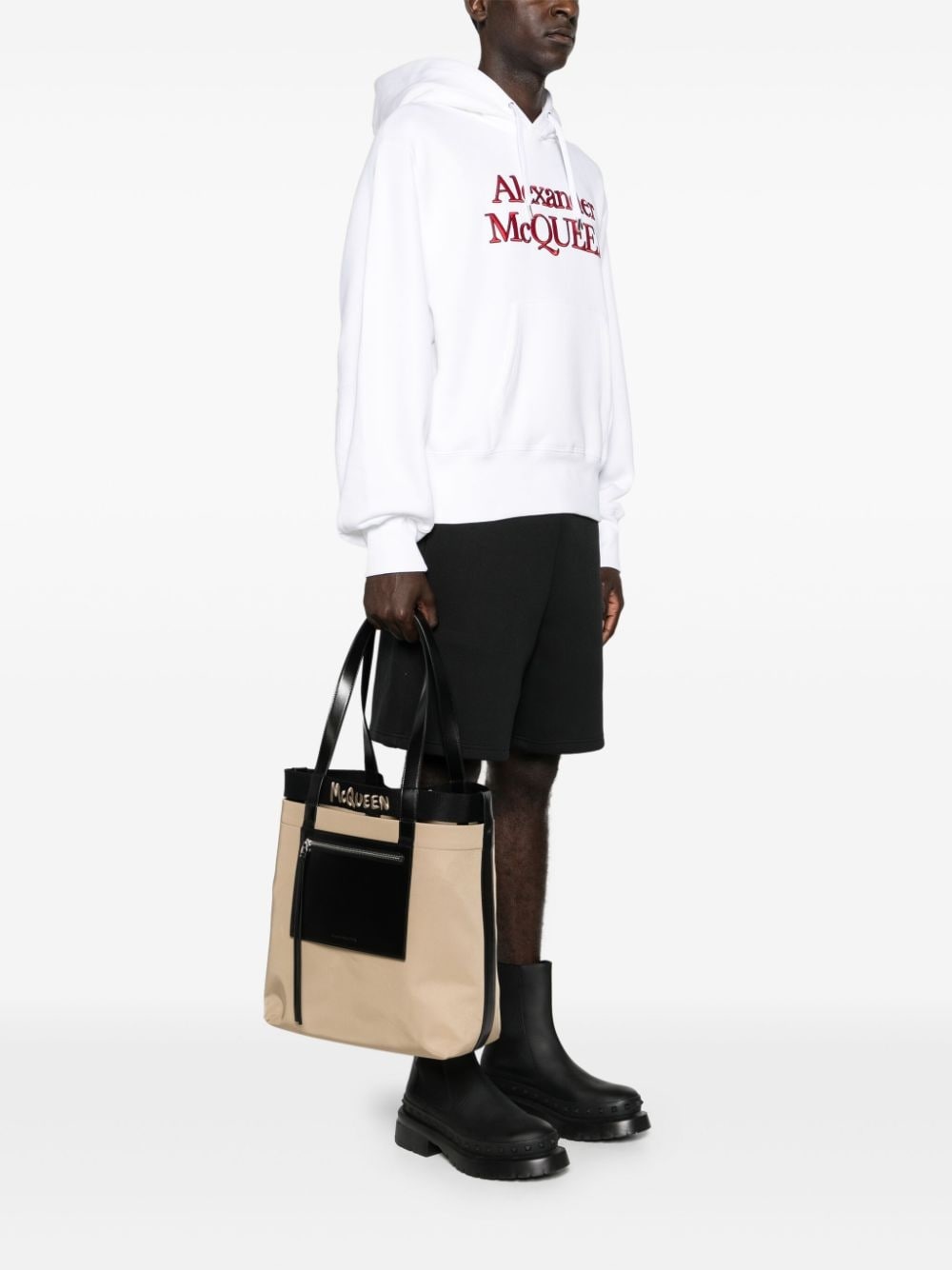logo-embroidered leather tote bag - 2