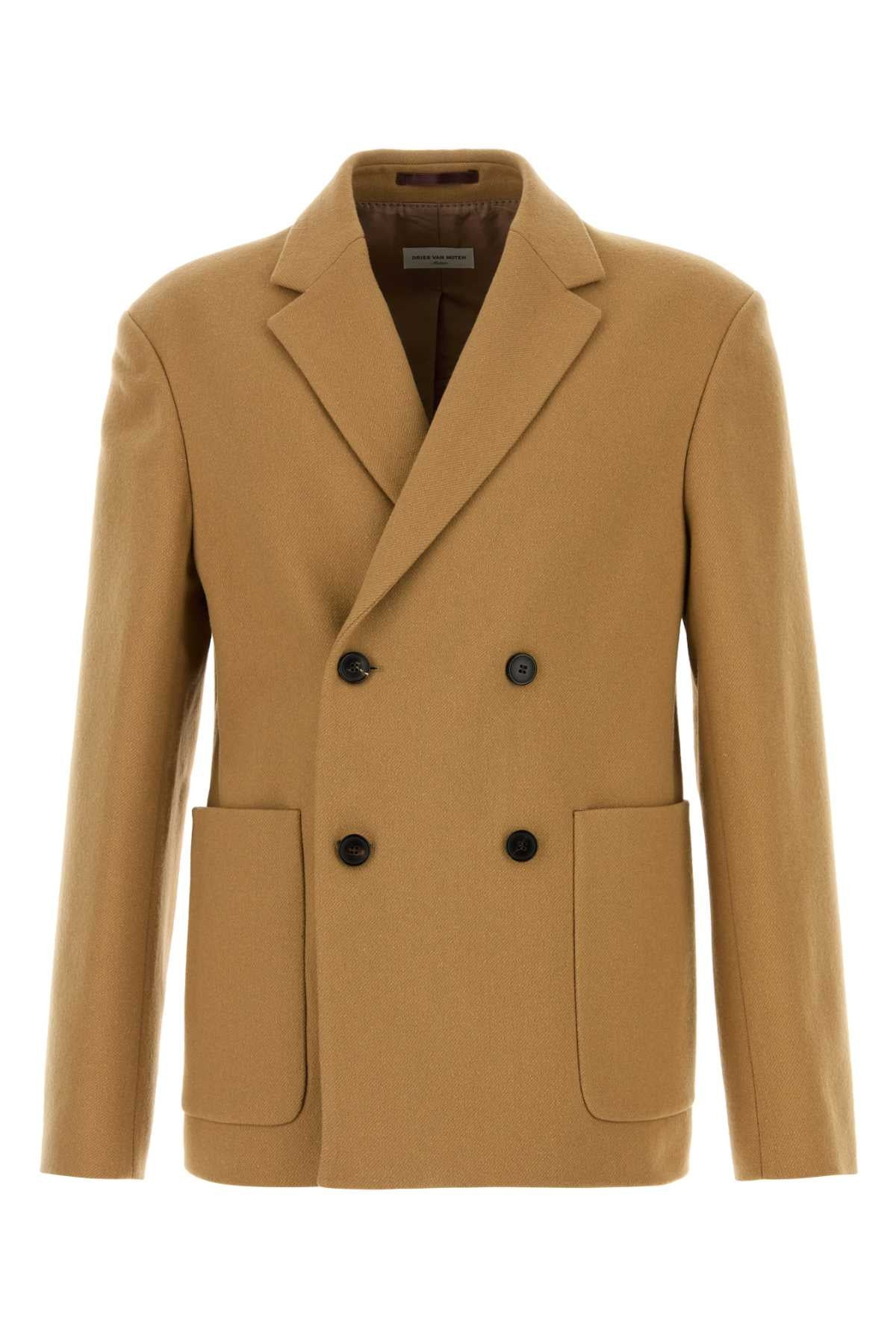 Dries Van Noten Men Camel Wool Blend Barleys Blazer - 1