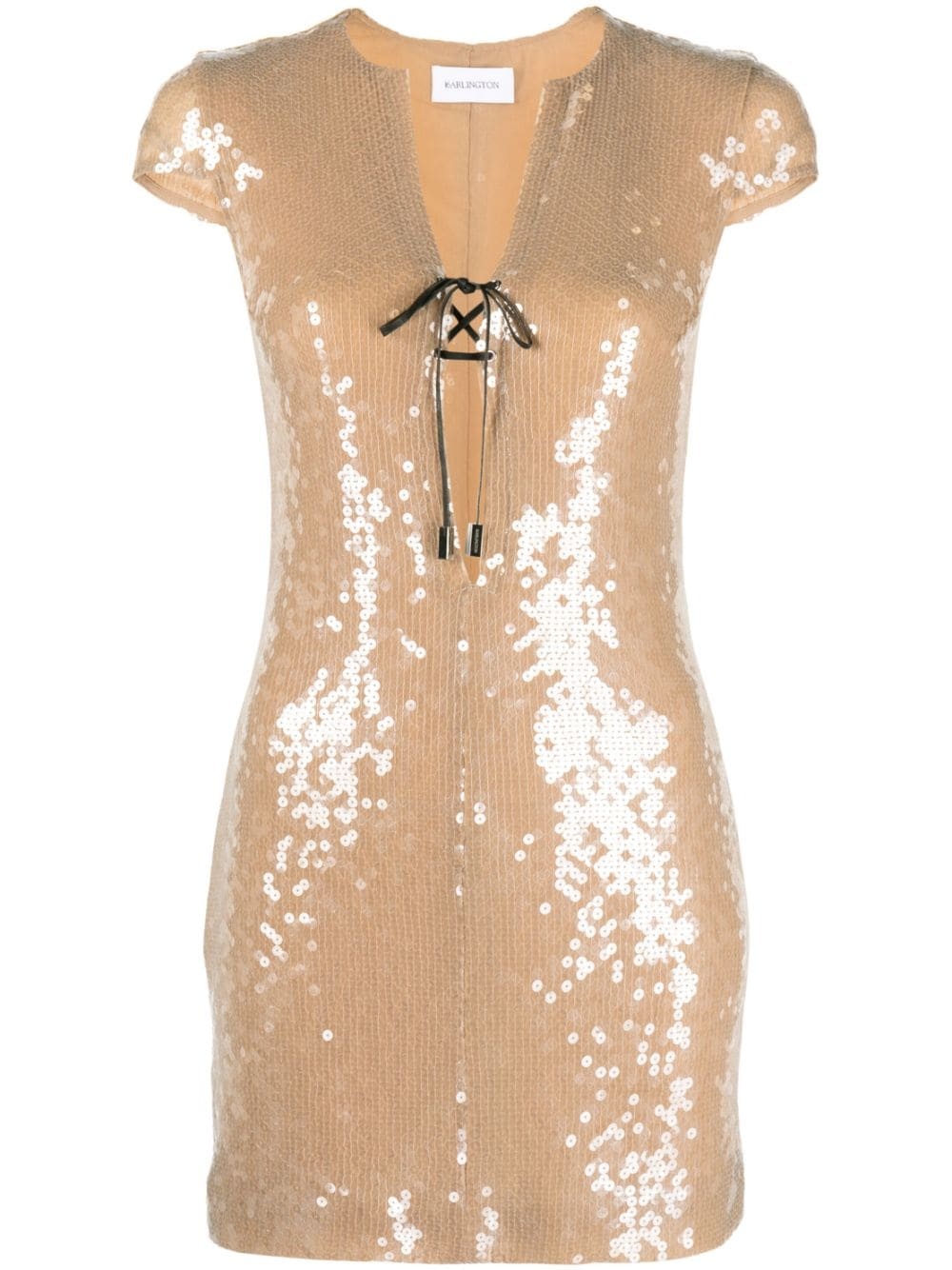 sequin-embellished short-sleeve minidress - 1