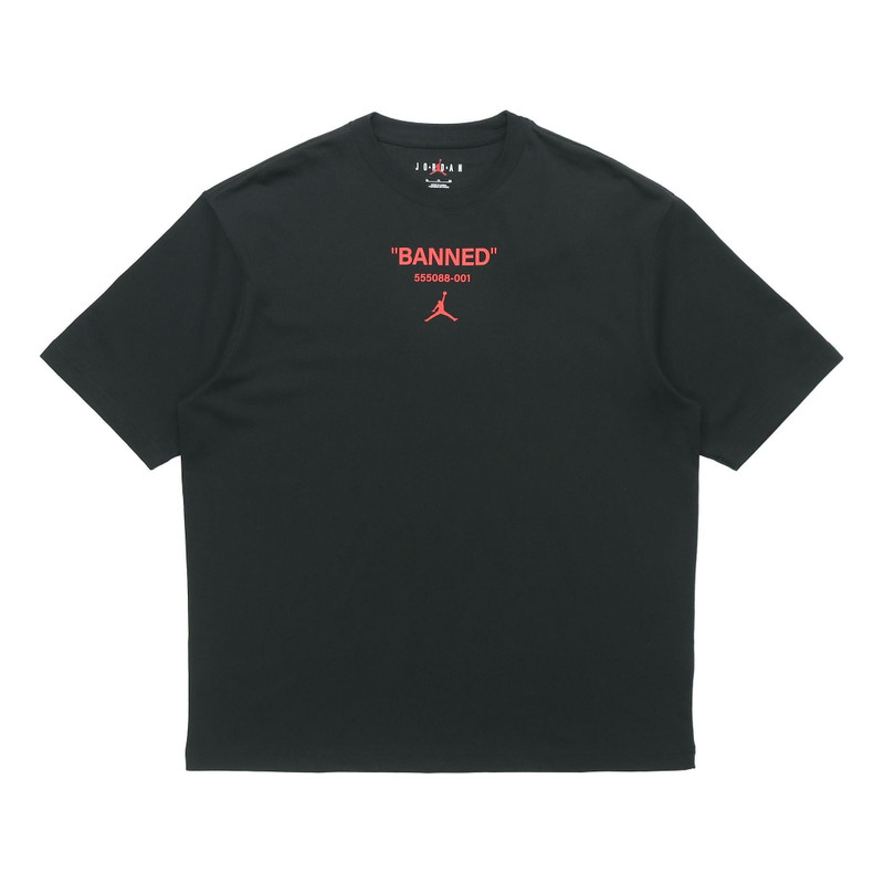 Air Jordan Casual Sports Printing Short Sleeve Black DM3545-010 - 1