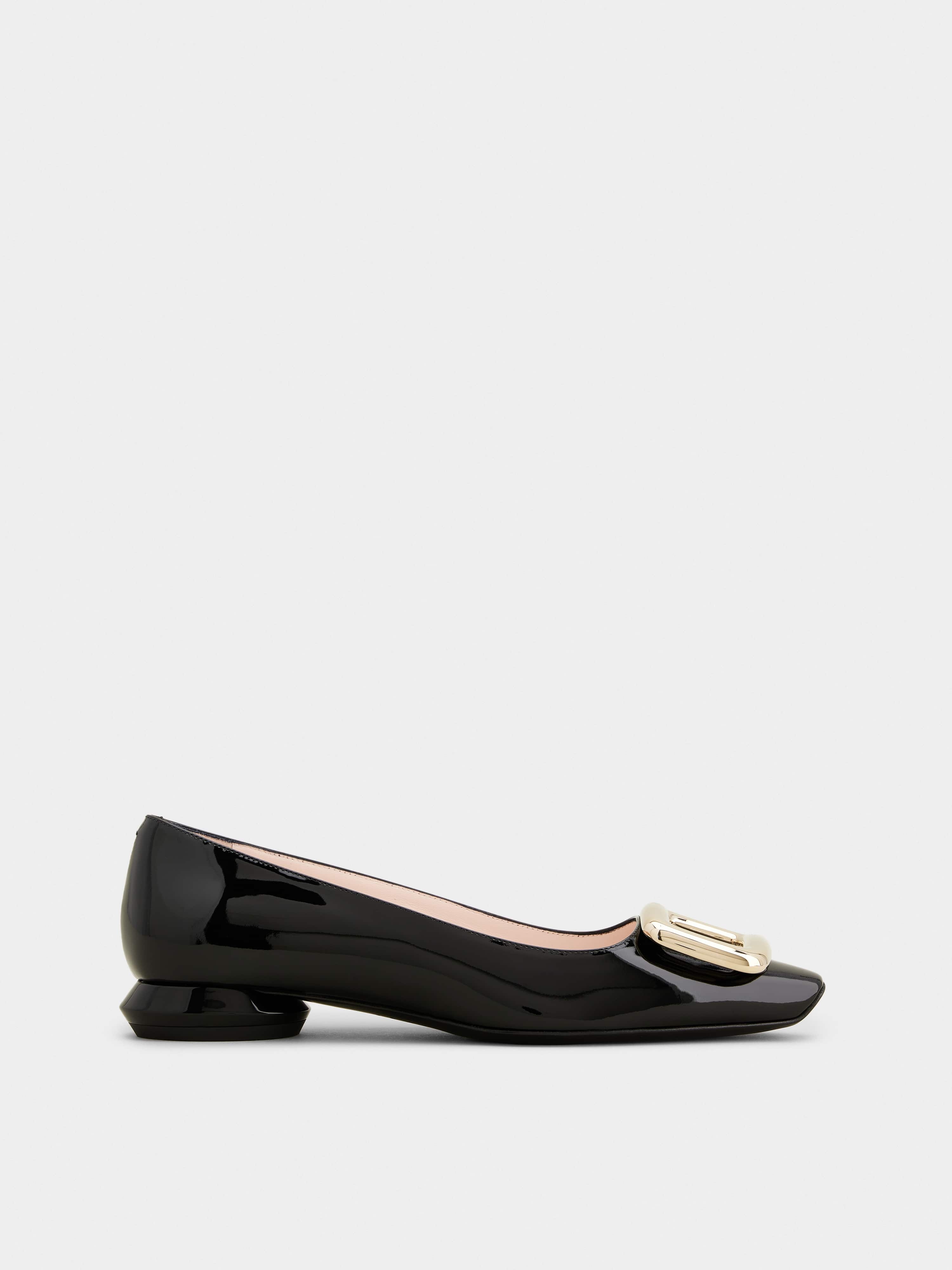 Viv' Choc Metal Buckle Ballerinas in Patent Leather - 1