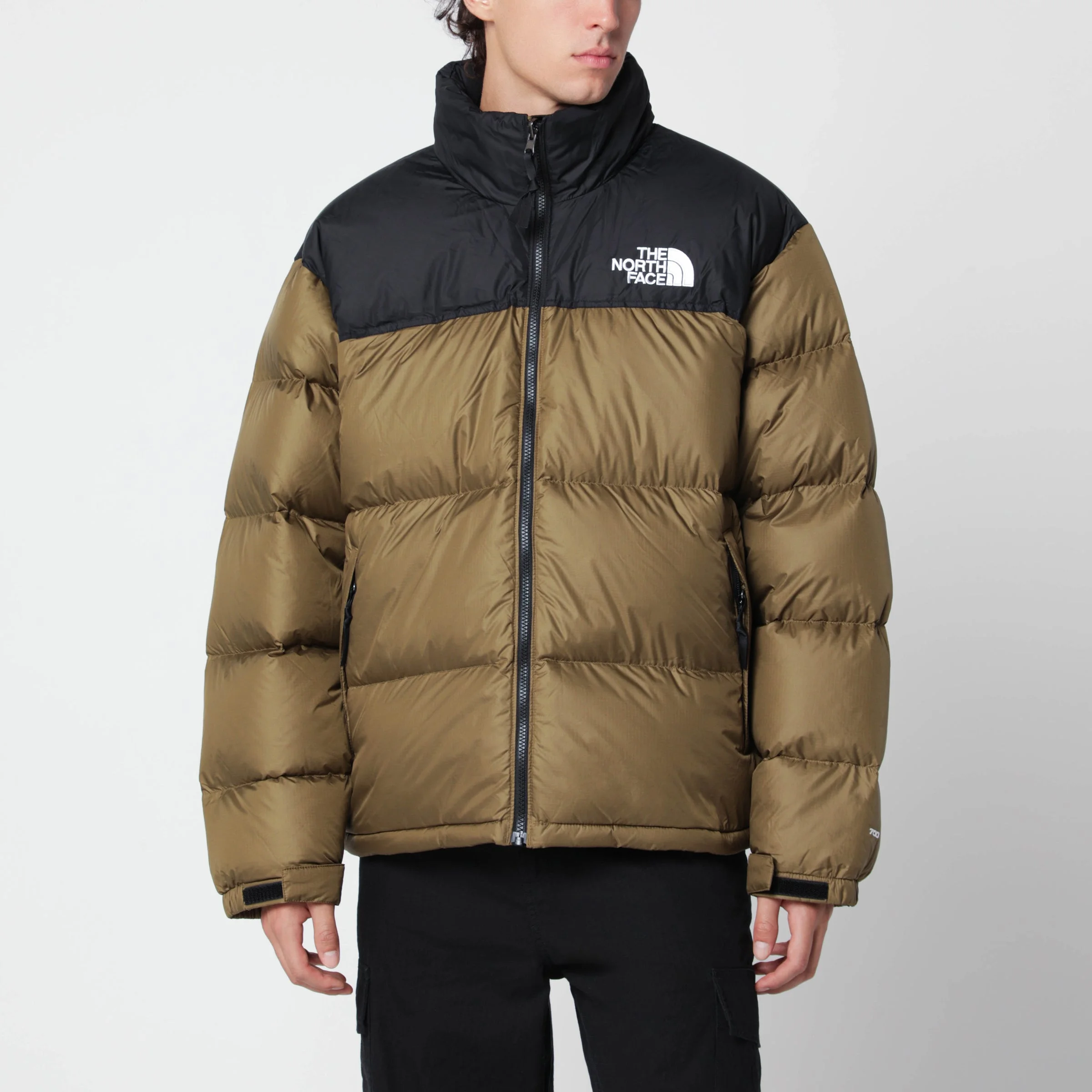 Green/black 1996 Retro Nuptse down jacket - 1