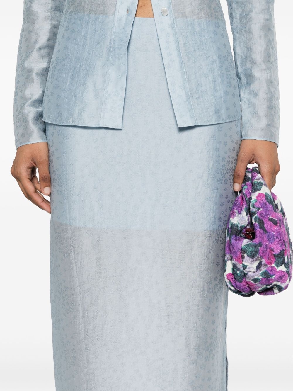 Graziela floral-embroidered skirt - 5