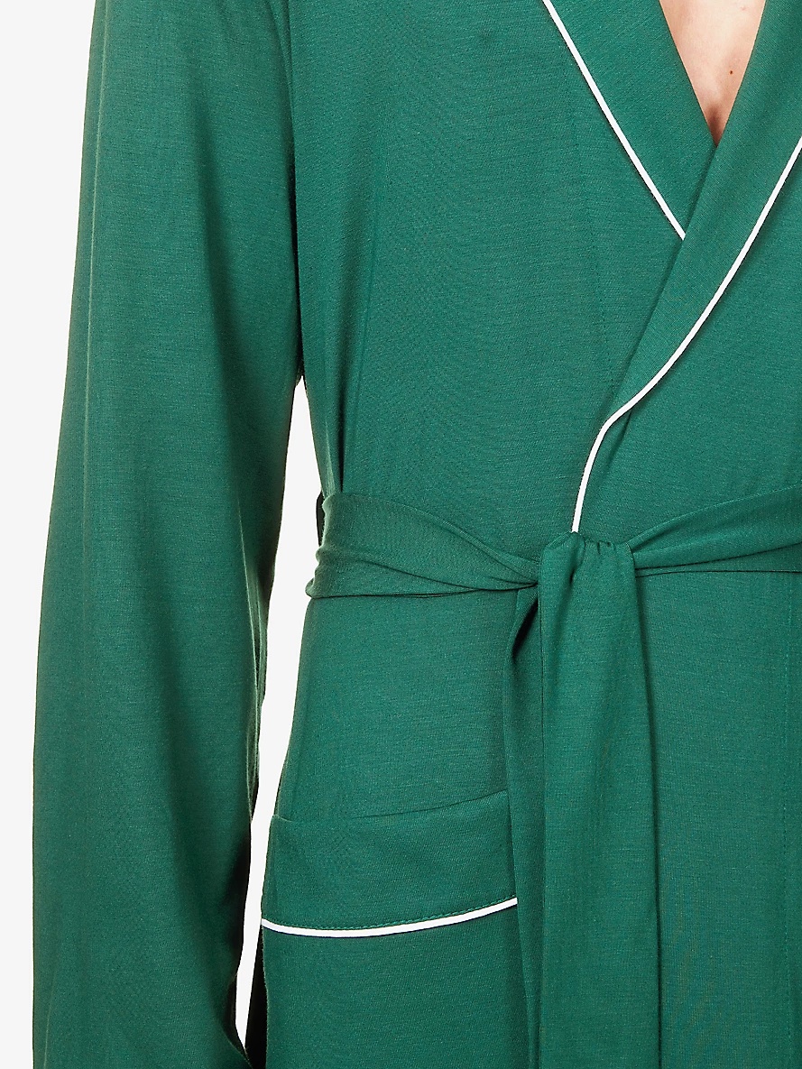 Basel shawl-neck stretch-jersey robe - 4