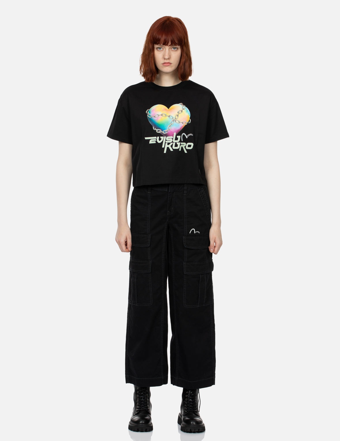 Y2K Holographic Heart-Shaped Earth Print Loose Fit T-shirt - 5