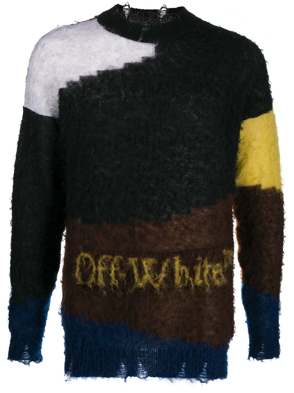 colour-block crew neck jumper - 1