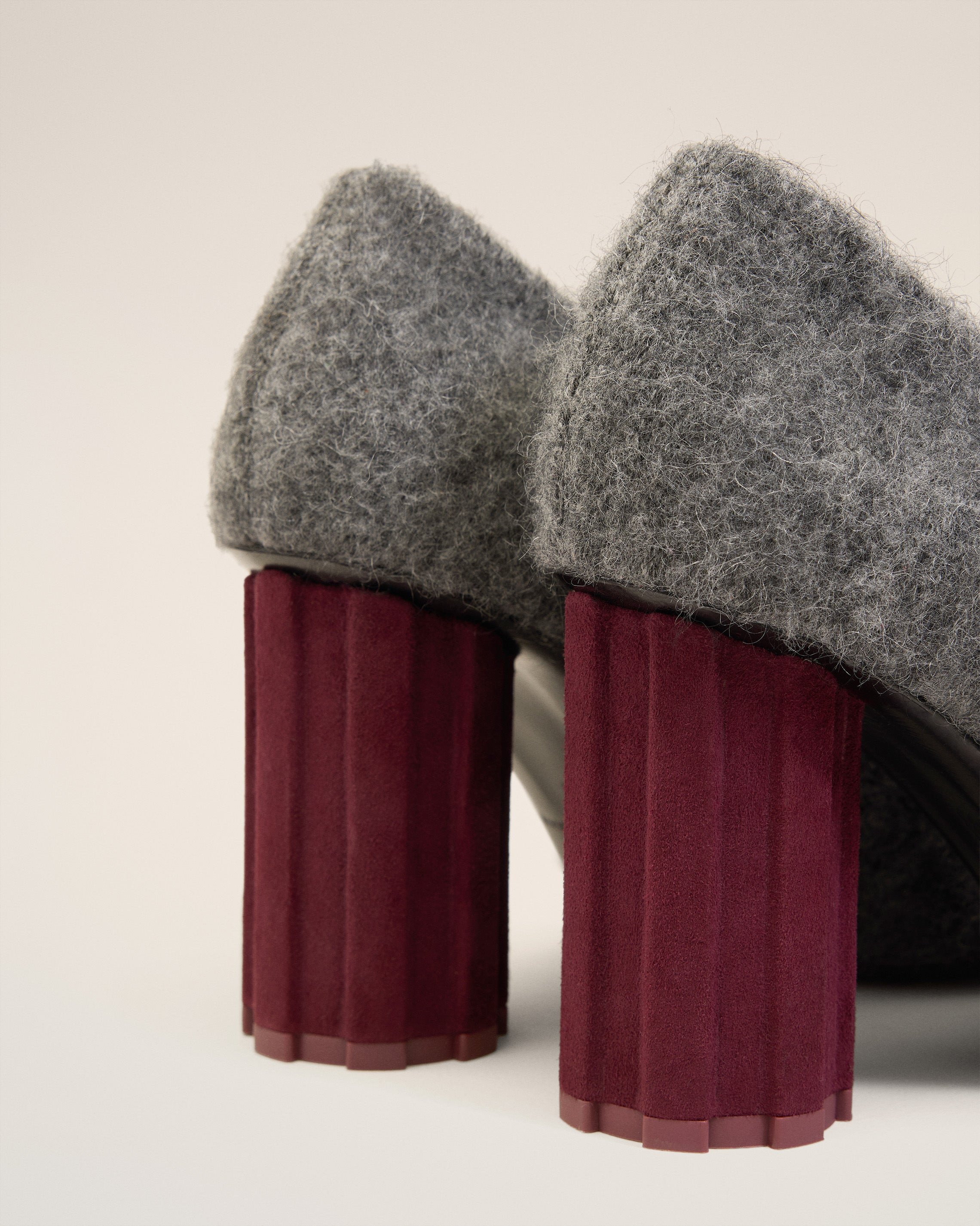BLACK MOHAIR KNIT PIANO PUMPS - 5