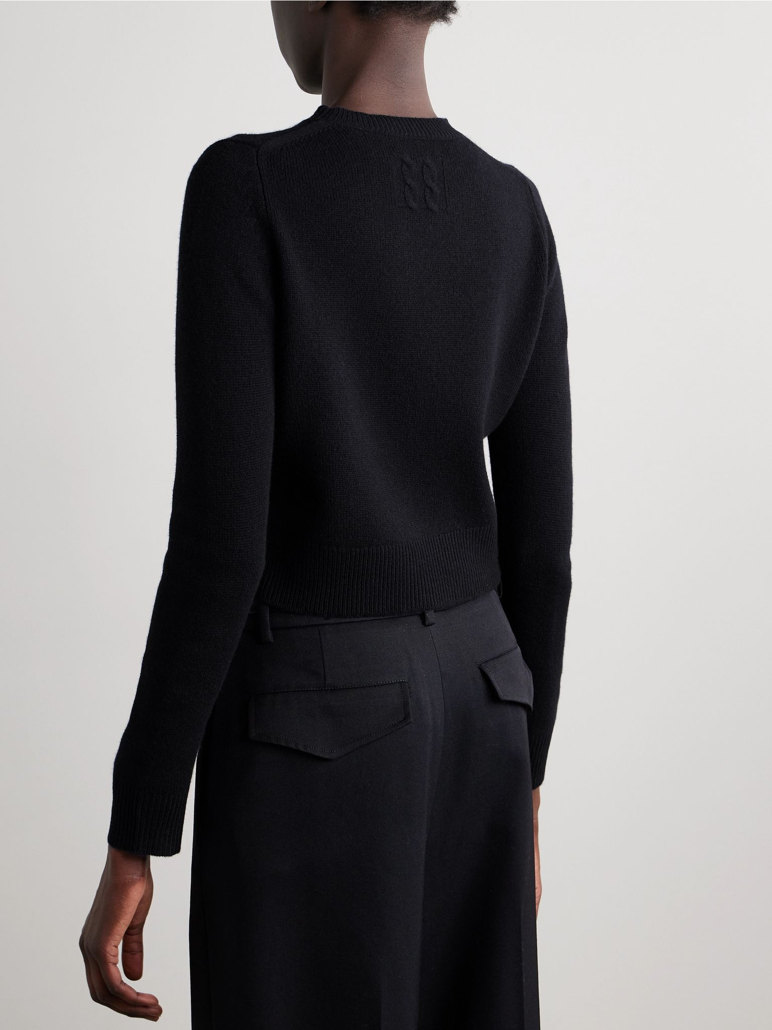 Venus cropped cashmere sweater Navy - 4