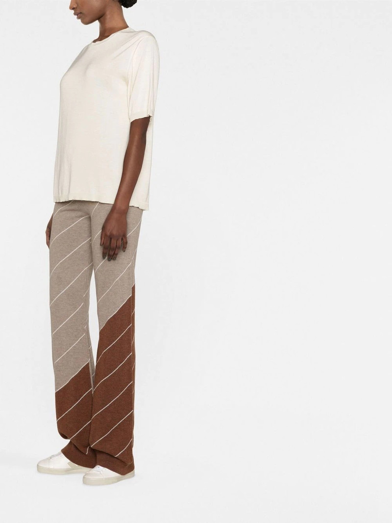 diagonal-stripe wool flared trousers 4