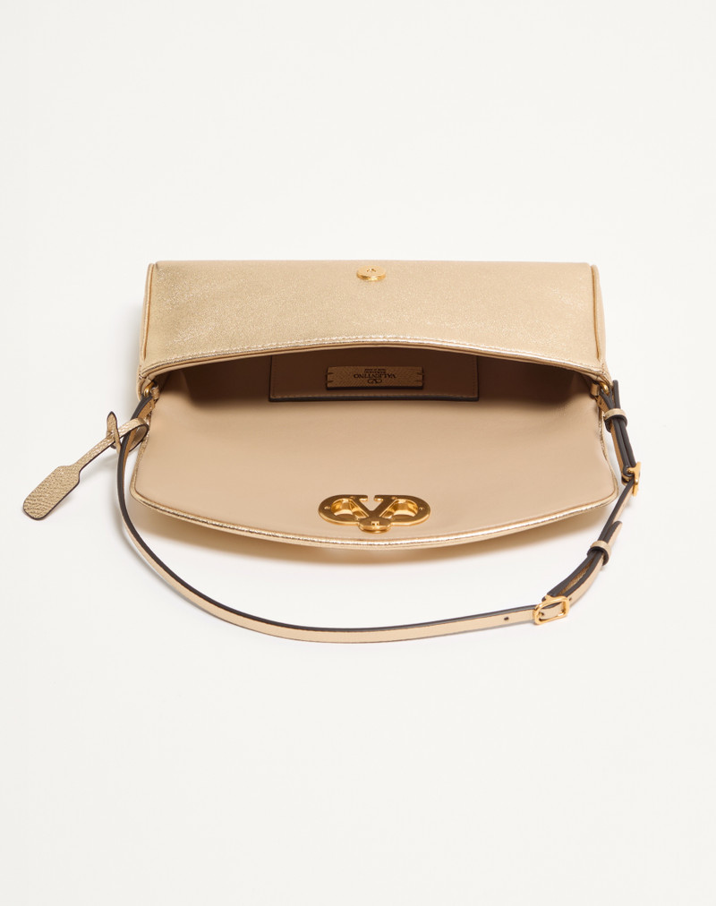 Valentino VALENTINO GARAVANI DEVAIN SMALL SHOULDER BAG IN LAMINATED NAPPA LEATHER outlook