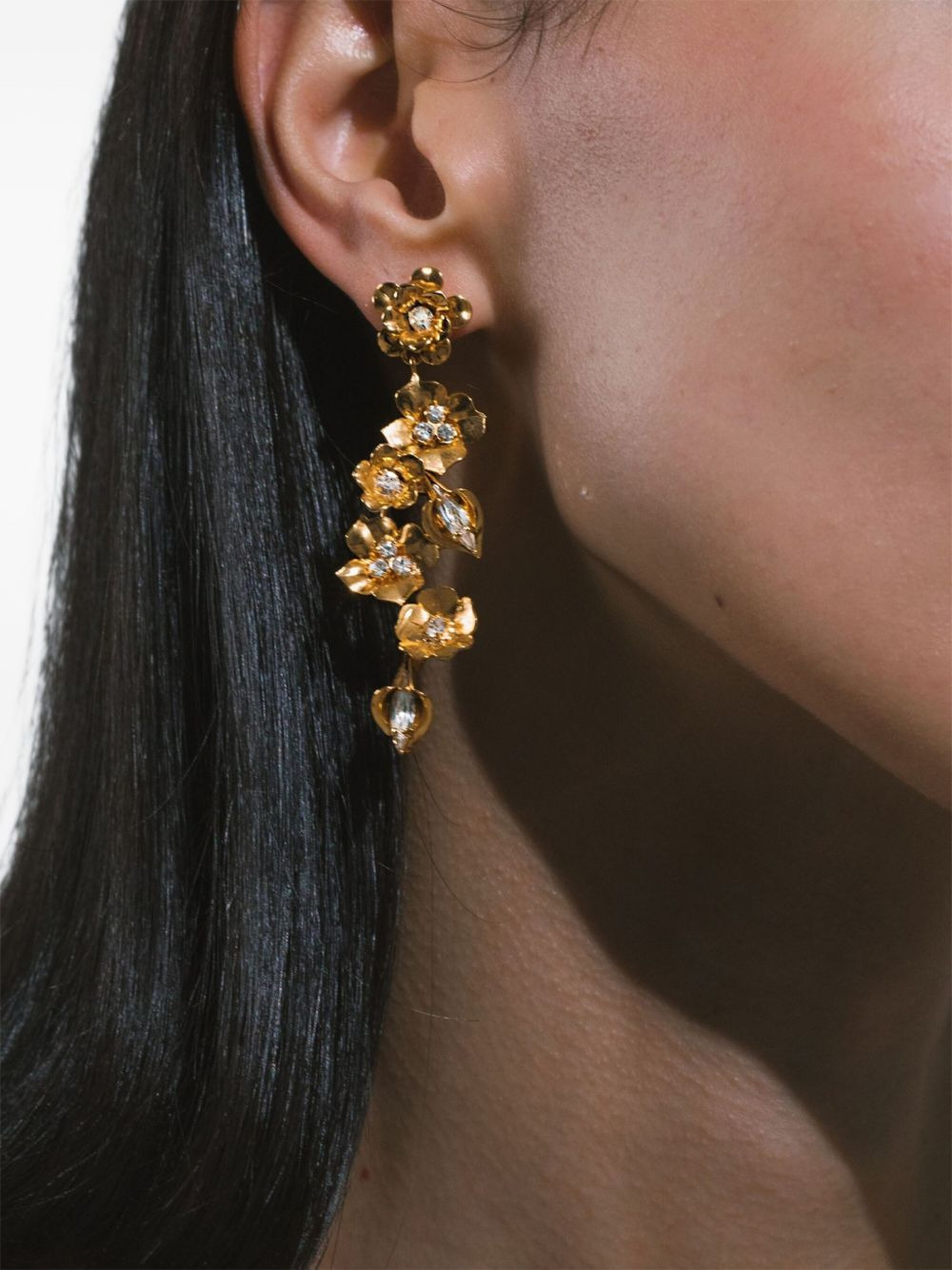 Vanora floral crystal earrings - 2