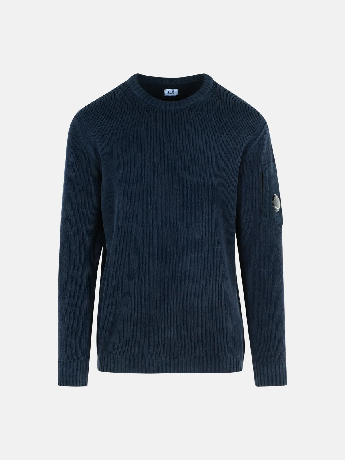 NAVY COTTON SWEATER - 1