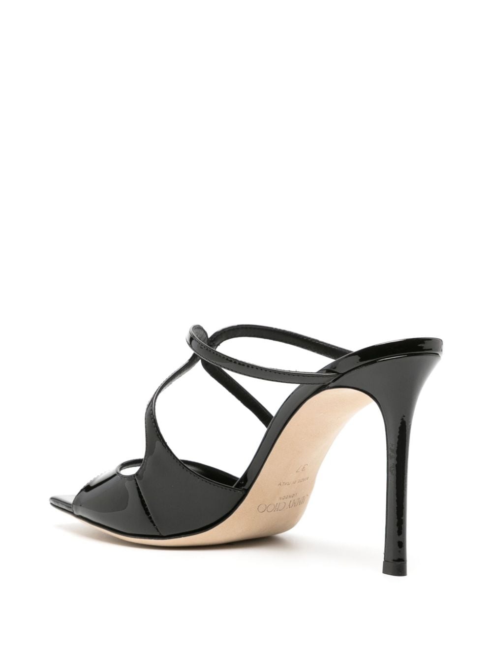 Anise 95mm cut-out patent mules - 3