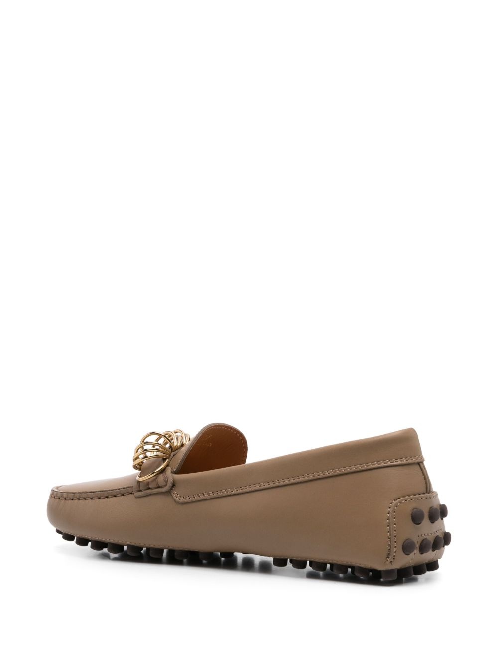 ring-hardware leather loafers - 3