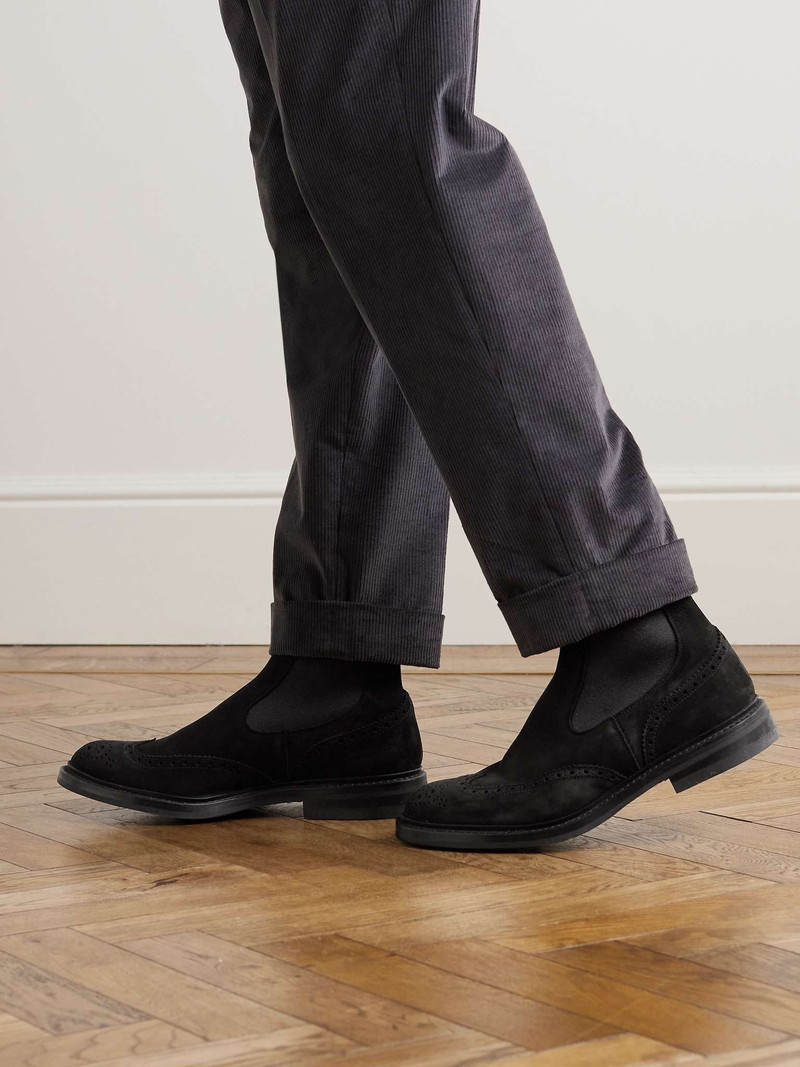 Tricker's Henry Nubuck Brogue Chelsea Boots outlook