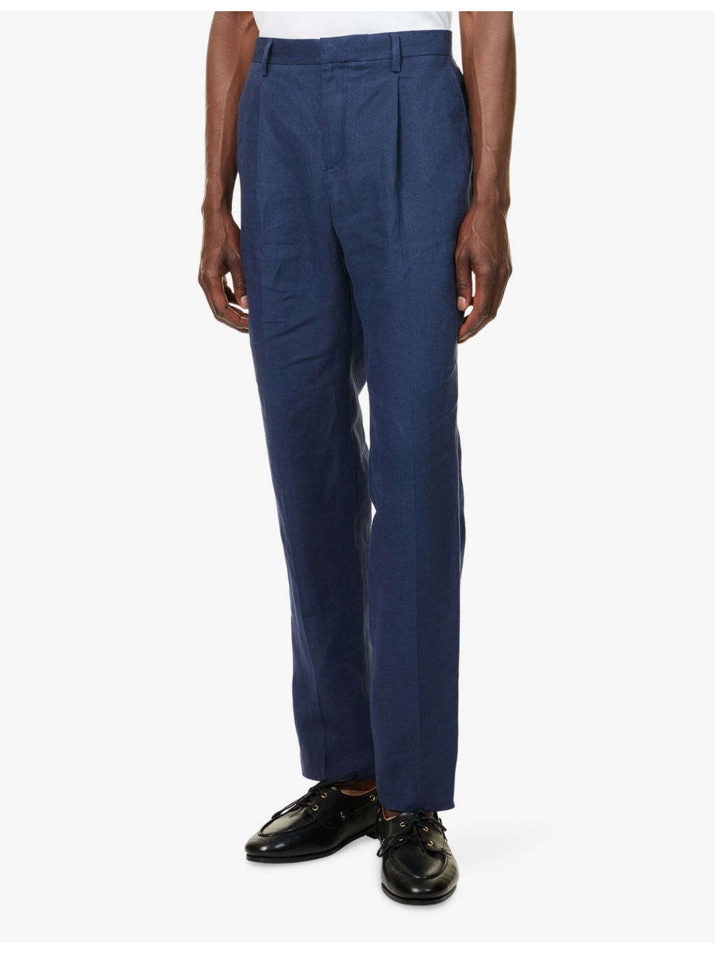 Pleated Tailored Linen Trousers - 3