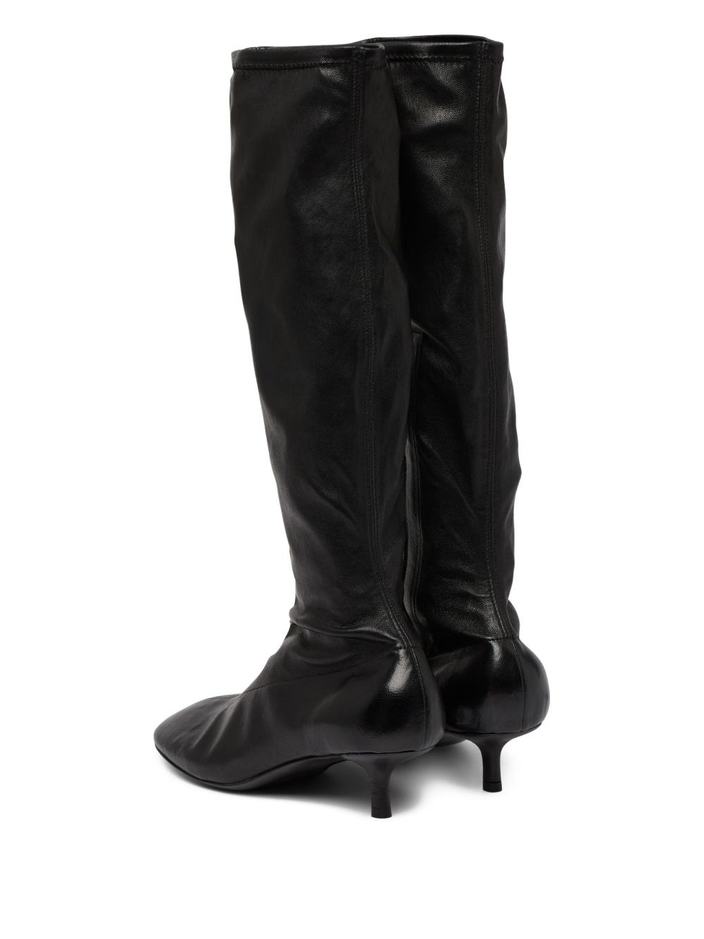 leather kitten-heel boots - 3