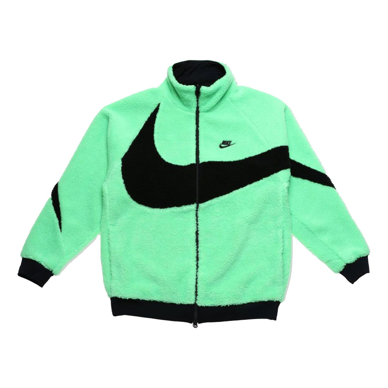 Nike Big Swoosh Reversible Boa Jacket (Asia Sizing) 'Lime Green Black' BQ6546-350 - 1
