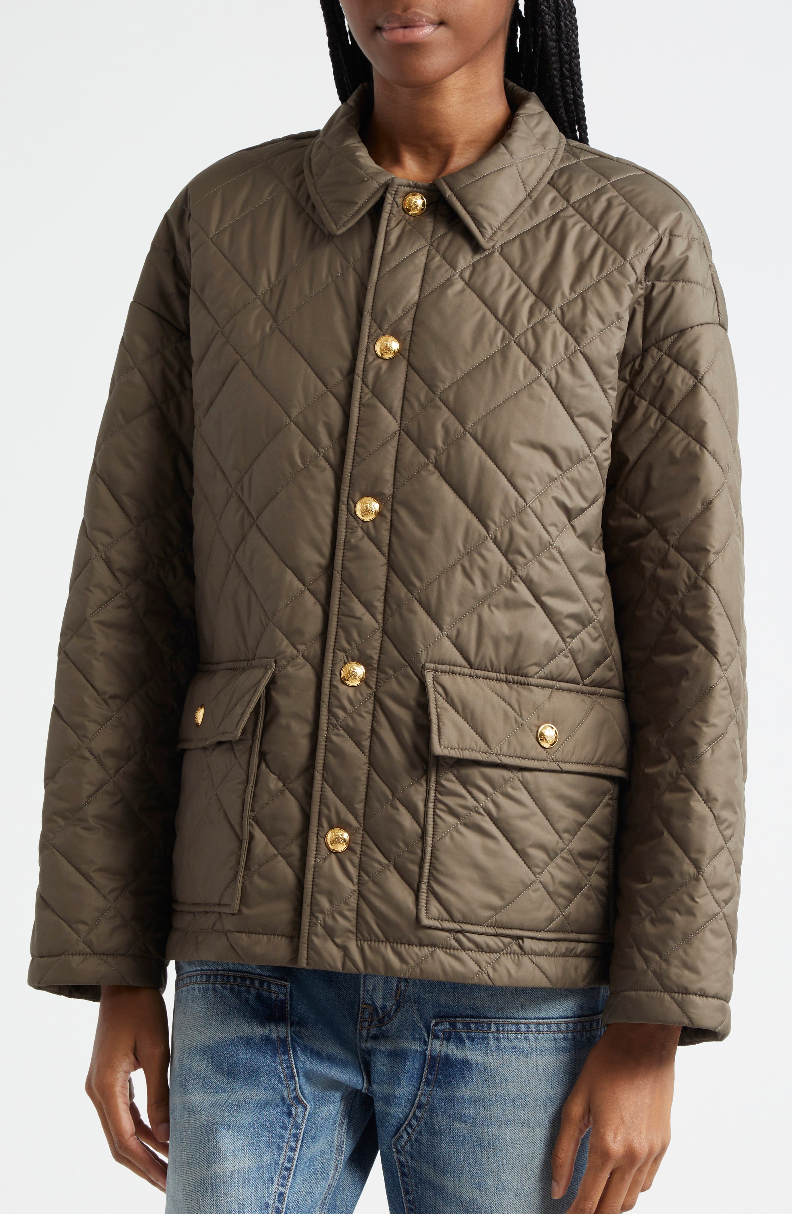Nili Lotan Helah Quilted Jacket in Army Green at Nordstrom - 5