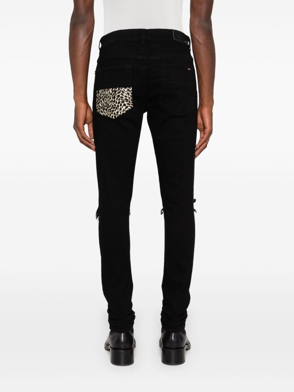leopard-detailed jeans - 4