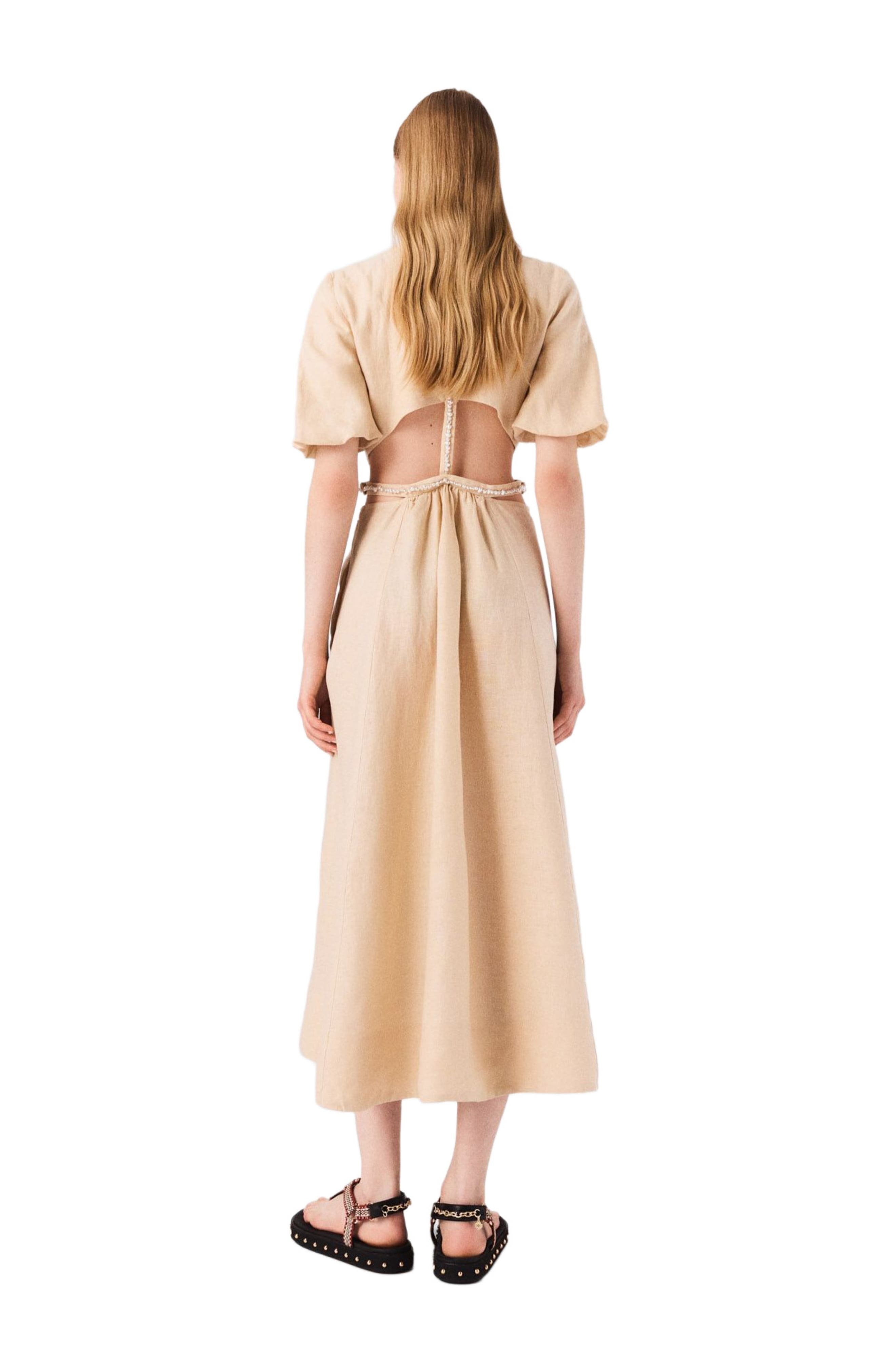 maje Linen maxi dress in Beige at Nordstrom - 2