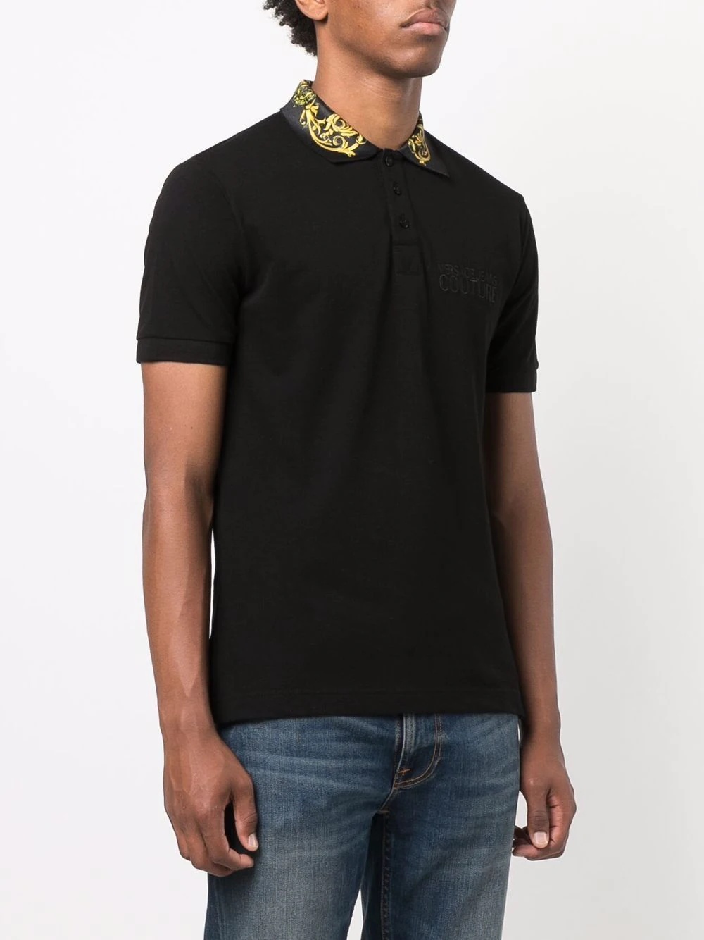 baroque-collar logo polo shirt - 3