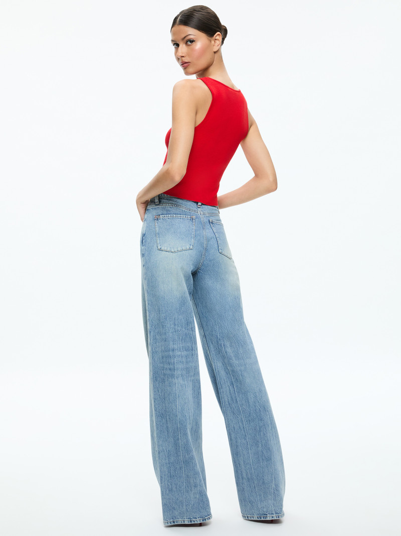 Alice + Olivia DARYN BUTTON THROUGH CROPPED TANK outlook