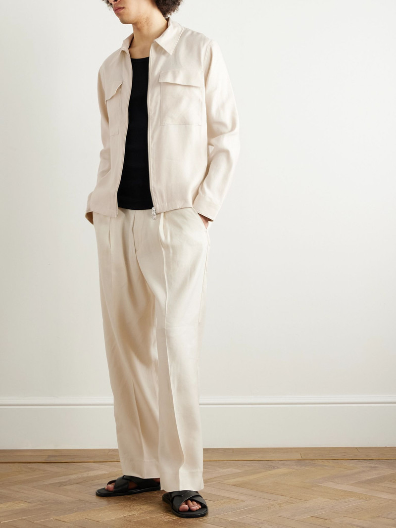 NN07 Alban 1808 LENZING™ ECOVERO™ and Linen-Blend Jacket Ecru outlook